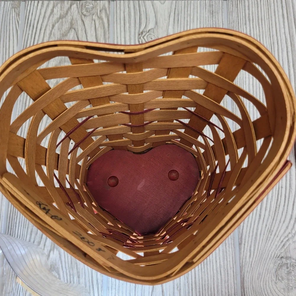 Longaberger Sweetheart True Love Basket‎ 2008 Red Heart Lid Protector Primitive
